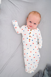 Knotted Baby Gown - Star Spangled