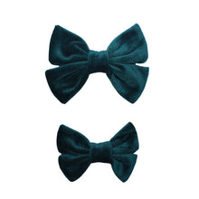 Load image into Gallery viewer, Velvet Bows - Dark Teal