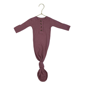 Knotted Baby Gown - Waffle Mauve