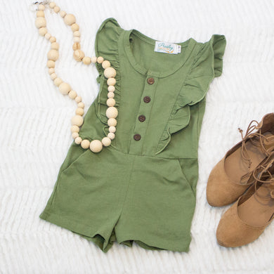 Shorts Romper - Fern Green