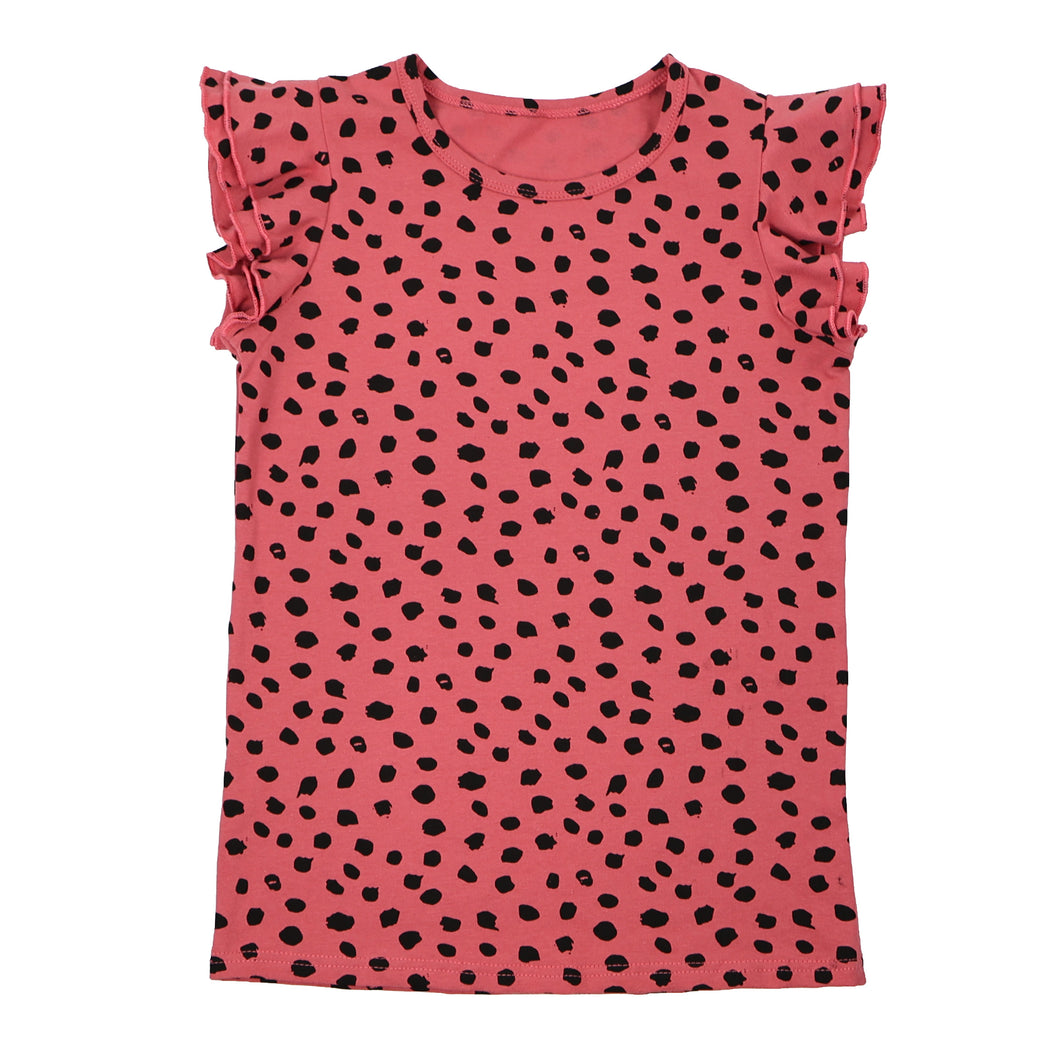 Flutter Sleeve Tee - Spotted Salmon
