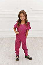 Load image into Gallery viewer, Ruffle Pocket Jumpsuit - Raspberry