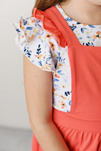 Softest Pinafore - Bright Coral (Final Sale*)