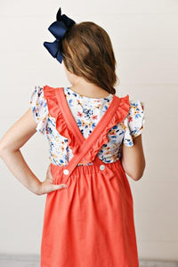 Softest Pinafore - Bright Coral (Final Sale*)