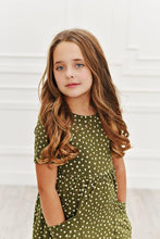 Load image into Gallery viewer, Olive Green Heart Twirl Dress