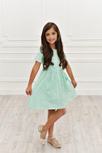 Load image into Gallery viewer, Polka Dot Mint Twirl Dress