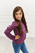 Load image into Gallery viewer, Long Sleeve Double Ruffle - Eggplant