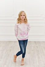 Load image into Gallery viewer, Long Sleeve Double Ruffle - Pink Tie Dye