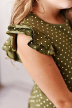 Load image into Gallery viewer, Flutter Sleeve Tee - Olive Polka Dot