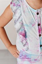 Load image into Gallery viewer, Shorts Romper - Blue/Pink Tie Dye