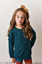 Load image into Gallery viewer, Long Sleeve Double Ruffle - Teal