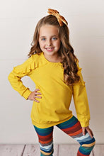 Load image into Gallery viewer, Long Sleeve Double Ruffle - Mustard