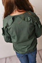 Load image into Gallery viewer, Long Sleeve Double Ruffle - Sage