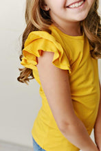Load image into Gallery viewer, Flutter Sleeve Tee - Mustard