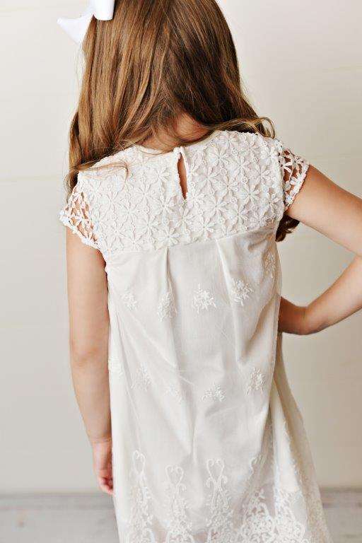 Girls' White Lace Eyelet Dress | Presley Couture 18/24m Girls' White Lace Eyelet Dress | Presley Couture 18/24m