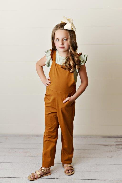 Brown Ruffle Overall