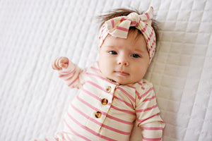 Softest 2 Piece Set - Cream & Pink Stripes