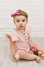 Load image into Gallery viewer, Baby Flutter Sleeve Romper - Light Pink