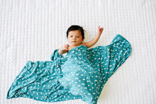 Load image into Gallery viewer, Snuggle Swaddle - Cyan Blue w/ Triangles