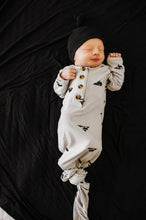 Load image into Gallery viewer, Knotted Baby Gown - Black Triangles