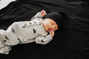 Knotted Baby Gown - Black Triangles