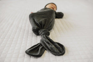 Knotted Baby Gown - Charcoal