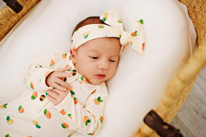 Knotted Baby Gown - Peaches & Cream