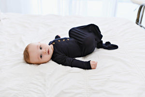 Knotted Baby Gown - Dark Navy