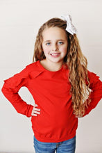 Load image into Gallery viewer, Long Sleeve Double Ruffle - Red