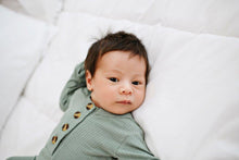Load image into Gallery viewer, Knotted Baby Gown - Ribbed Evergreen