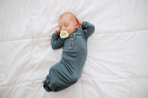 Knotted Baby Gown - Jade