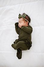Load image into Gallery viewer, Ruffle 2 Way Zip Romper - Olive Green