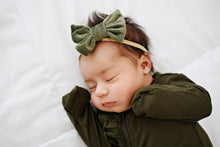 Load image into Gallery viewer, Velvet Bows - Olive Green