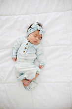 Load image into Gallery viewer, Knotted Baby Gown - Marbled Aquamarine