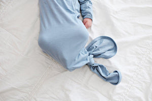 Knotted Baby Gown - Ocean Blue