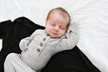 Load image into Gallery viewer, Knotted Baby Gown - Ribbed Heathered Gray
