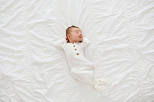 Knotted Baby Gown - White