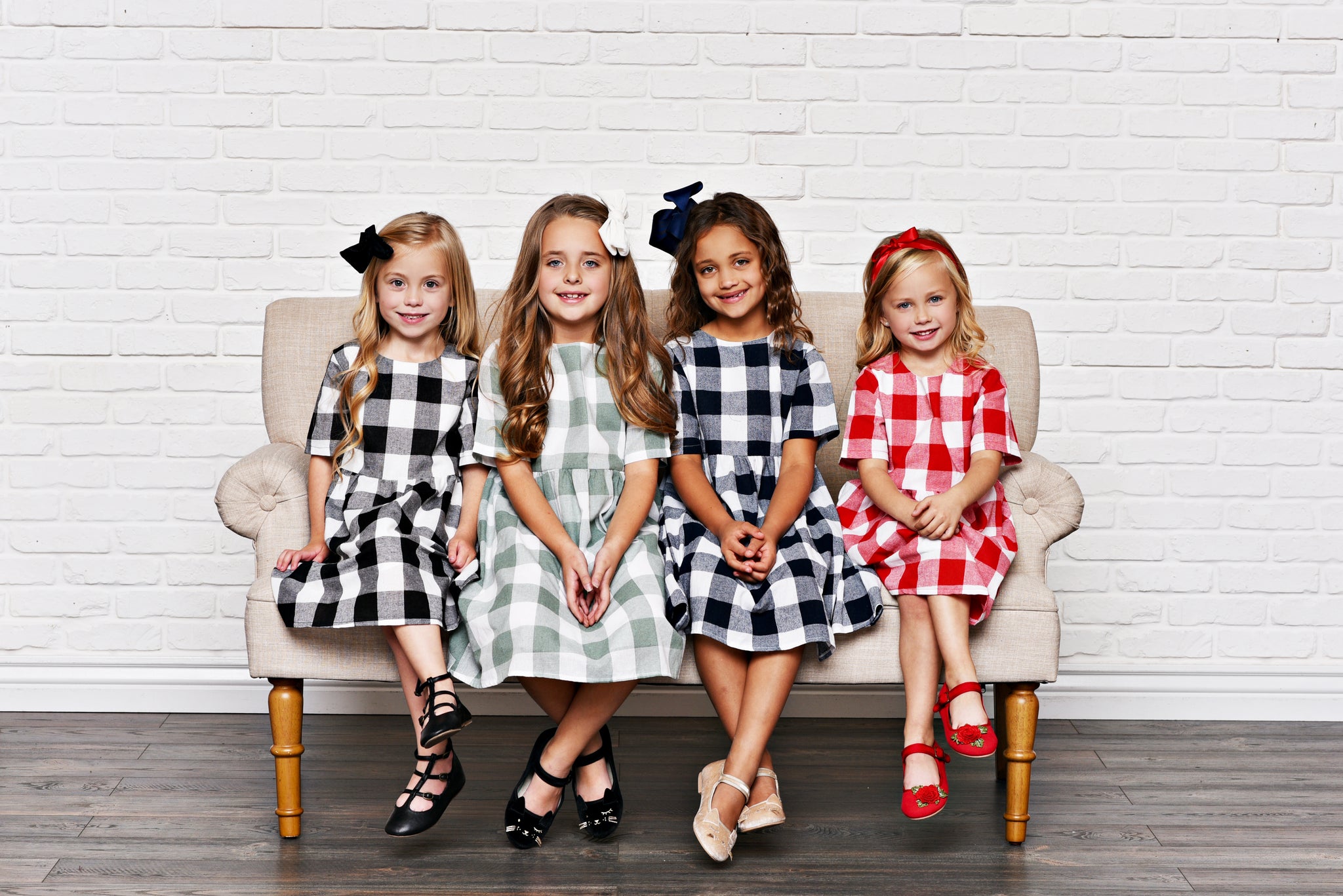 Girls' Red Gingham Dress