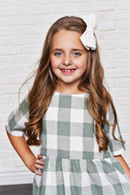 Load image into Gallery viewer, Sage Green Gingham Dress