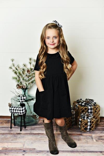 Black Ruffle Twirl Dress For Girls & Toddlers | Presley Couture 12/18 Black Ruffle Twirl Dress For Girls & Toddlers | Presley Couture 12/18