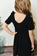 Load image into Gallery viewer, Black Ruffle Twirl Dress