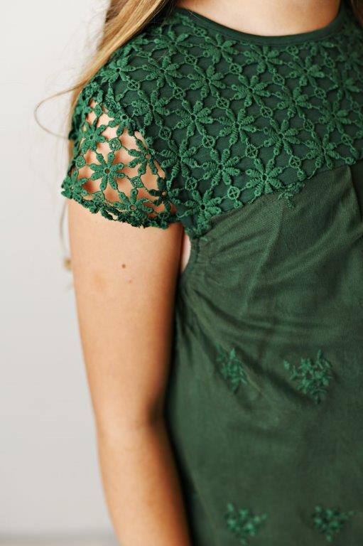 emerald green lace dress Girls' Emerald Green Lace Dress