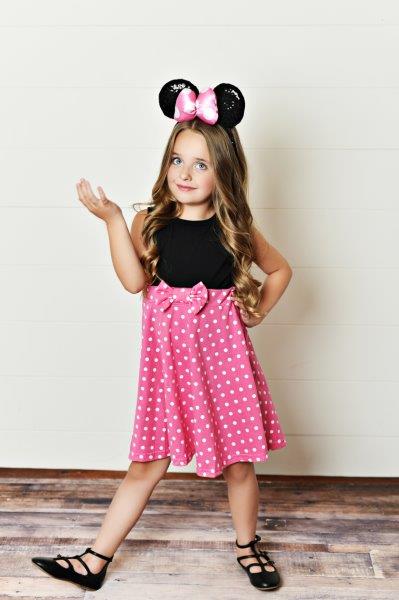 Pink Polka Dot Minnie Mouse Dress | Presley Couture