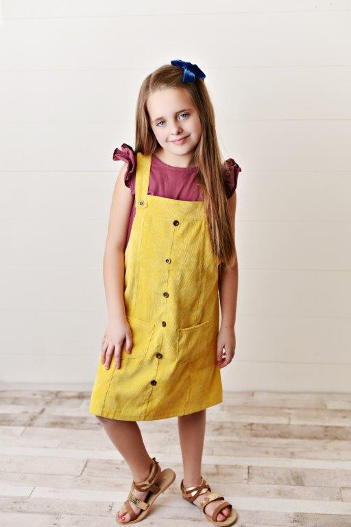 Yellow Corduroy Jumper For Girls & Toddlers | Presley Couture 18-24 Months Yellow Corduroy Jumper For Girls & Toddlers | Presley Couture 18-24 Months