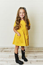 Load image into Gallery viewer, Mustard Twirl Dress