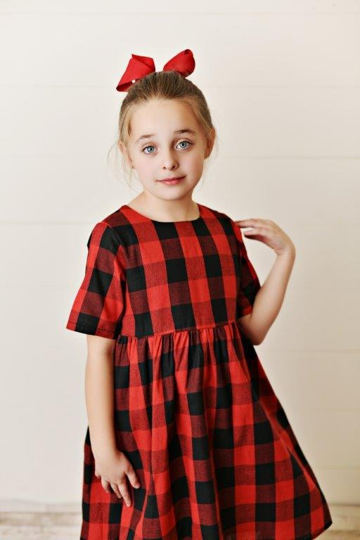 Girls' Red & Black Gingham Dress | Presley Couture 4/5T Girls' Red & Black Gingham Dress | Presley Couture 4/5T