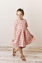 Load image into Gallery viewer, Coral Gingham Dress