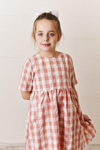 Load image into Gallery viewer, Coral Gingham Dress