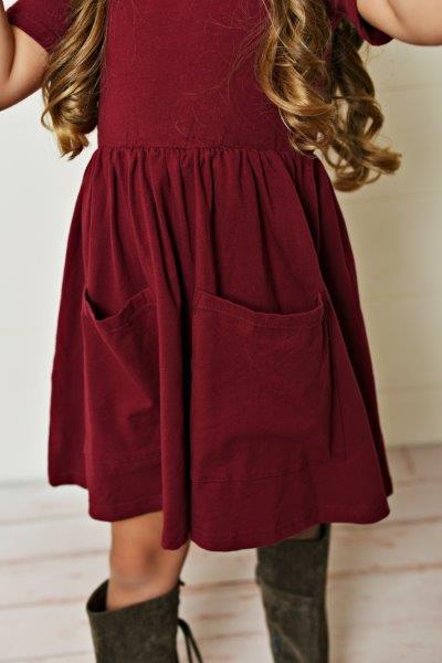 Maroon Twirl Dress For Girls & Toddlers | Presley Couture 18/24 Maroon Twirl Dress For Girls & Toddlers | Presley Couture 18/24