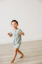 Load image into Gallery viewer, Baby Romper - Striped Seafoam